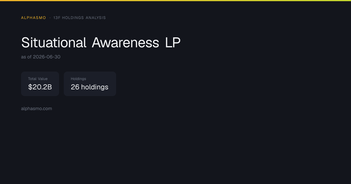 Situational Awareness LP Quarterly 13F Update (Q1 2026): Charts, AI ...